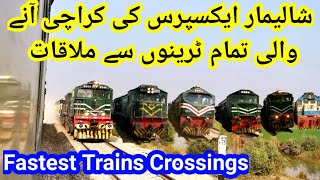 Shalimar Express Meet With All Express Trains & Main Locomotives Of Pakistan | Fastest Trains Cross