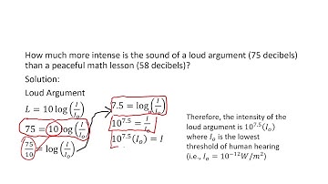Advanced Functions MHF4U Example Chap 8.080 Sound Intensity (logarithms)