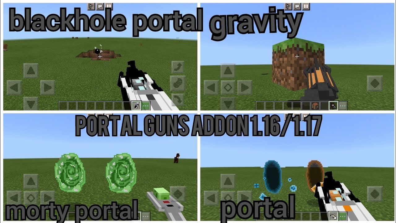 review addon/mod PORTAL GUNS minecraft pe 1.16/1.17 YouTube