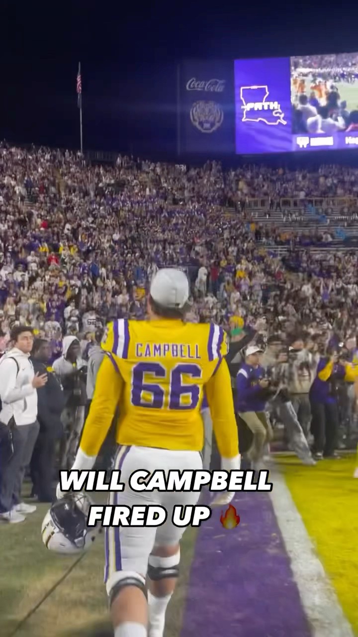 LSU FOOTBALL WILL CAMPBELL FIRES UP STUDENT SECTION ?️