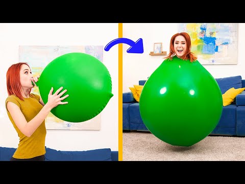 15 Increíbles Trucos y Juegos Con Globos / ¡Dentro De Un Globo Gigante!