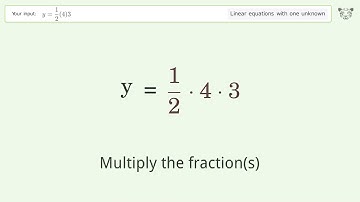 Solve y=1/2(4)3: Linear Equation Video Solution | Tiger Algebra