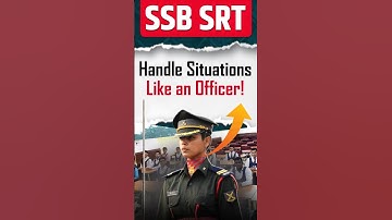 Situation Reaction Test in SSB | How to Handle Any Situation. #ssb #ssbinterview #shorts