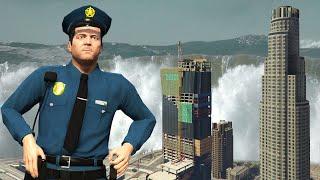 GTA 5  PLAYING as THE POLICE in a TSUNAMI!