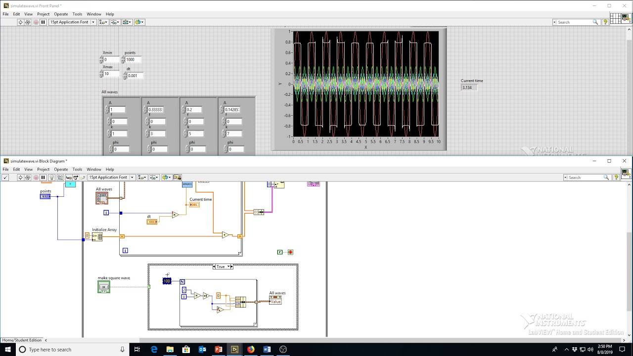 LabVIEW Quantum Mechanics 6: Square waves and the Uncertainty Principle ...