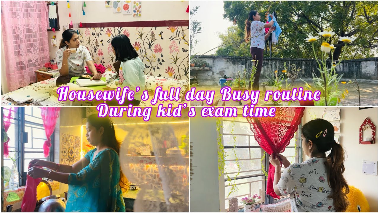 Indian Mom’s Morning To evening Routine During kid’s Exam time | daughter’s exam time routine 