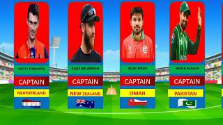 T20 world cup 2024 all teams captains final list .