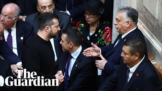 Ukraine's Zelenskiy filmed having intense conversation with Hungary's Orbán