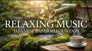 Calming Zen Forest Reflection Bamboo Fountain and Candle Glow for Healing Sleep Meditation Calm