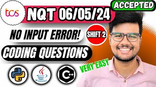 Shift2 6 May'24 Coding Questions & Solution| EASY | 100 % Working Method | #python #java #cpp
