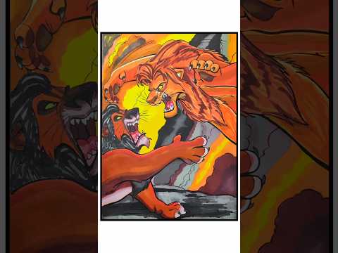 Mufasa Vs Scar Fight Drawing Shortsfeed Lionking Coloring 