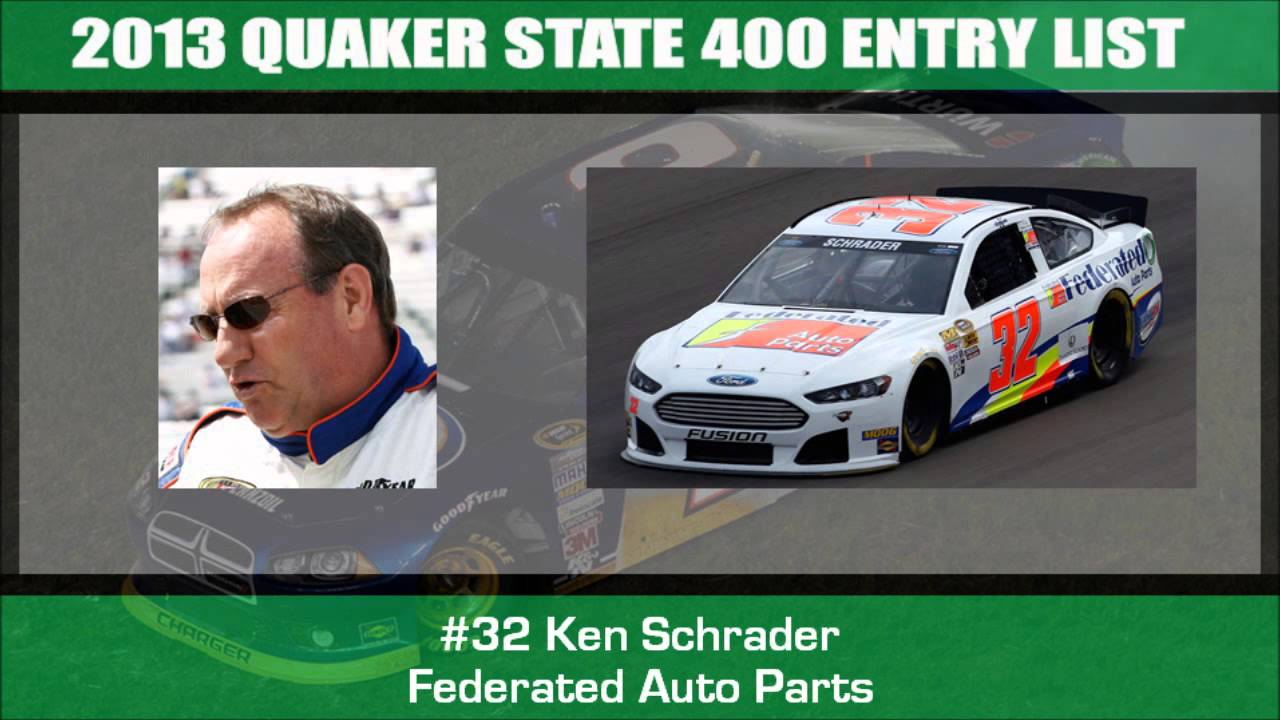 2013 Quaker State 400 Entry List YouTube