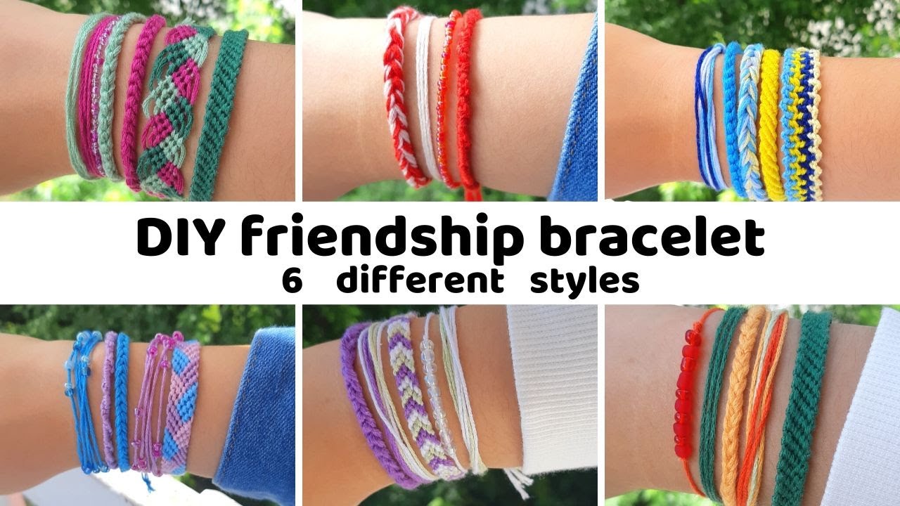 DIY thread bracelet | اساور الصداقة للمبتدئين | 6 طرق سهلة للمبتدئين | -  YouTube