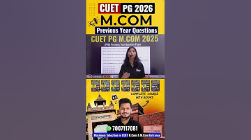 CUET PG M.Com 2026 | Previous Year Question Paper join batch #cuetpg2026 #cuetpgmcom2026 #mcom