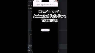 Flutter FadeTransition: Smooth Page Transitions #shorts #tutorial #animation #trending #coding