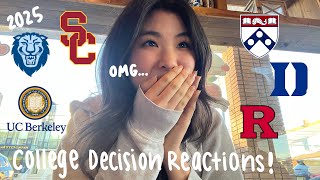 COLLEGE DECISION REACTIONS 2025 (UPENN + COLUMBIA + DUKE + UCs + USC + T30s & more) 18 schools!