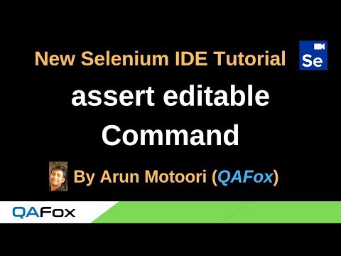 New Selenium IDE - Part 42 - assert editable Command