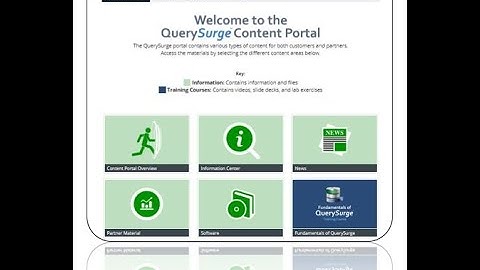 QuerySurge Content Portal Walkthrough