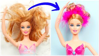 ETKİLEYİCİ BALERİN BEBEK YAPIMI Saç Stili ve Kıyafet Boyama Nasıl Yapılır ~ DIY Ballerina Doll Ideas