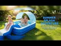 Nuwni 8 FT Inflatable Pool with Slide and UV Protection Canopy
