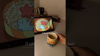 A calm evening after long study hours｡⁠*⁠♡ Enjoying my coffee and journaling☕🍀