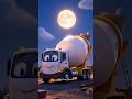 Construction Vehicles Say Goodnight 🌙 #kidsshorts #bedtime #trucks