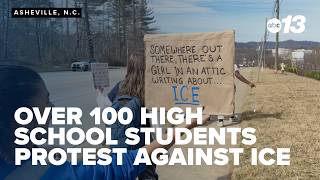 More than 100 T.C. Roberson High School students walk out to protest against ICE