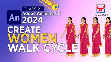 Adobe Animate CC 2024 Advance Level: Create Women Walk Cycle | 2D Animation | 2D Cartoon | Hindi