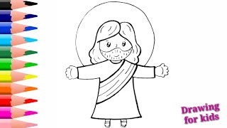 Como dibujar a Jesús Cristo fácil para niños/How to draw Jesus Christ easy  for children #shorts - thptnganamst.edu.vn