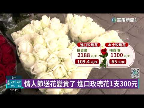 情人節送花變貴了 進口玫瑰花1支300元｜華視新聞 20230210