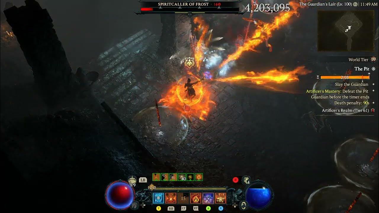 Incinerate Sorcerer Immune Defense T61 Boss Test Diablo 4 / Season 4 YouTube