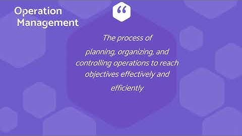 Module 4  Operations Management & Responsibilities of Operations Division
