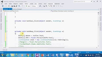 NTTuan CSLT Video16 Winform Dieu khien listView Danh sach