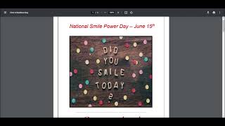 National Smile Power Day - June 15th Bell Ringer Lesson - for Kids