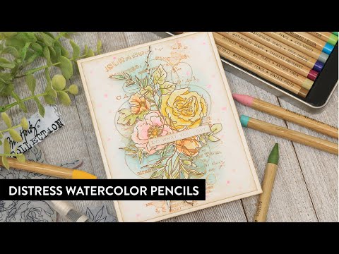 Playing with the new Tim Holtz Distress Watercolor Pencils