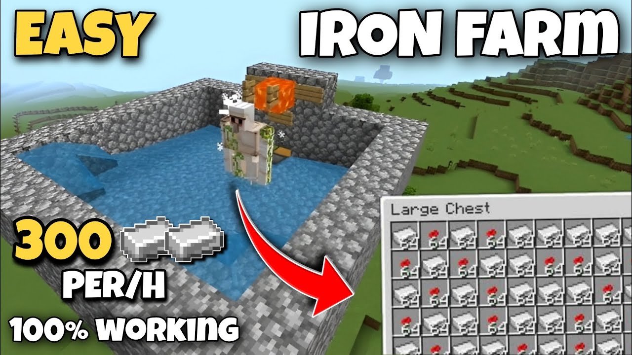 Minecraft Easiest IRON FARM Minecraft 1.19 IRON FARM Tutorial 300