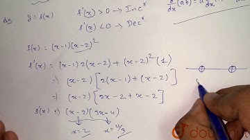 "Find the intervals in which `f(x)=(x-1)(x-2)^2` is increasing or decreasing."
