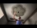 Cement Flower Design in ceiling fan point full design cement sand 