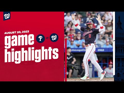 Phillies vs. Nationals Game Highlights (8/20/23) | MLB Highlights
