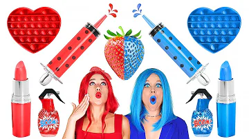 BLUE VS RED FOOD CHALLENGE Eating Only 1 Color Food For 24 HRS Mukbang By 123 GO FOOD BLUE VS RED FOOD CHALLENGE Eating Only 1 Color Food For 24 HRS Mukbang By 123 GO FOOD