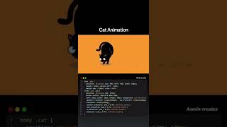 funny animated cat walking on two legs pure CSS, with smooth walking cycle#cssanimation #css#code