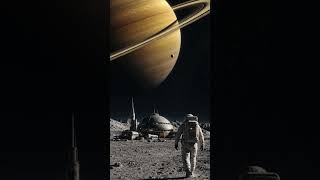 Saturn Rising Over the Lunar Outpost | Sci‑Fi Loop #frametvart