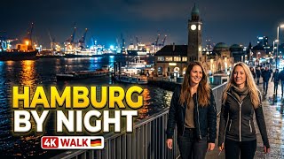 LANDUNGSBRÜCKEN HAMBURG 🇩🇪 | ST. PAULI & HARBOR NIGHT WALKING TOUR IN 4K