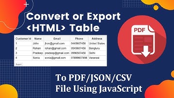 How To Export Html Table (Data) To PDF/JSON/CSV File Using Jspdf and Pdfmake