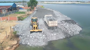 Part 41| BIG Landslide Sinking! Again Today Get Repair By Trucks & Wheel Loader trying to push Stone