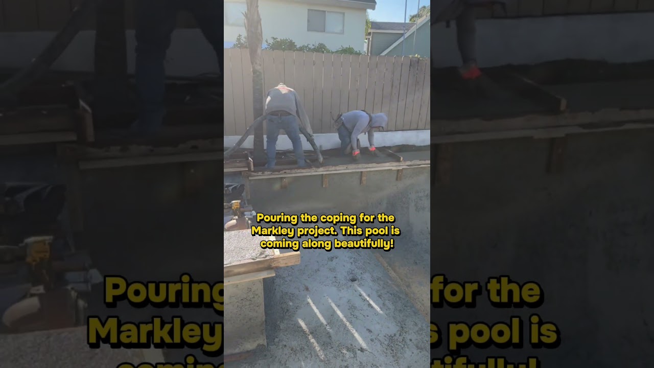 Pouring coping for this pool build