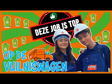 STEFANIA en MAX op de VUILNISWAGEN💩| DEZE JOB IS TOP👍