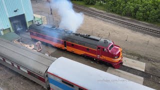 Load Testing Milwaukee Road 32A with lots of smoke -Drones view of an E9, EMD 567, and Milw 261-