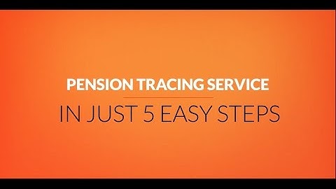 Pension Tracing Service   5 Easy Steps