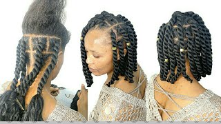 Easy and Gorgeous 2 Strand Twists hairstyle for natural hair on budget Using Brazil Wool